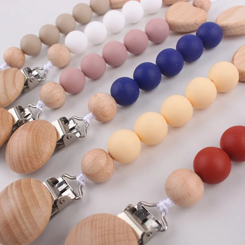 Beechwood  Pacifier Clip Baby Soothing Silicone Teether Pacifier Holder Anti-Drop Chain