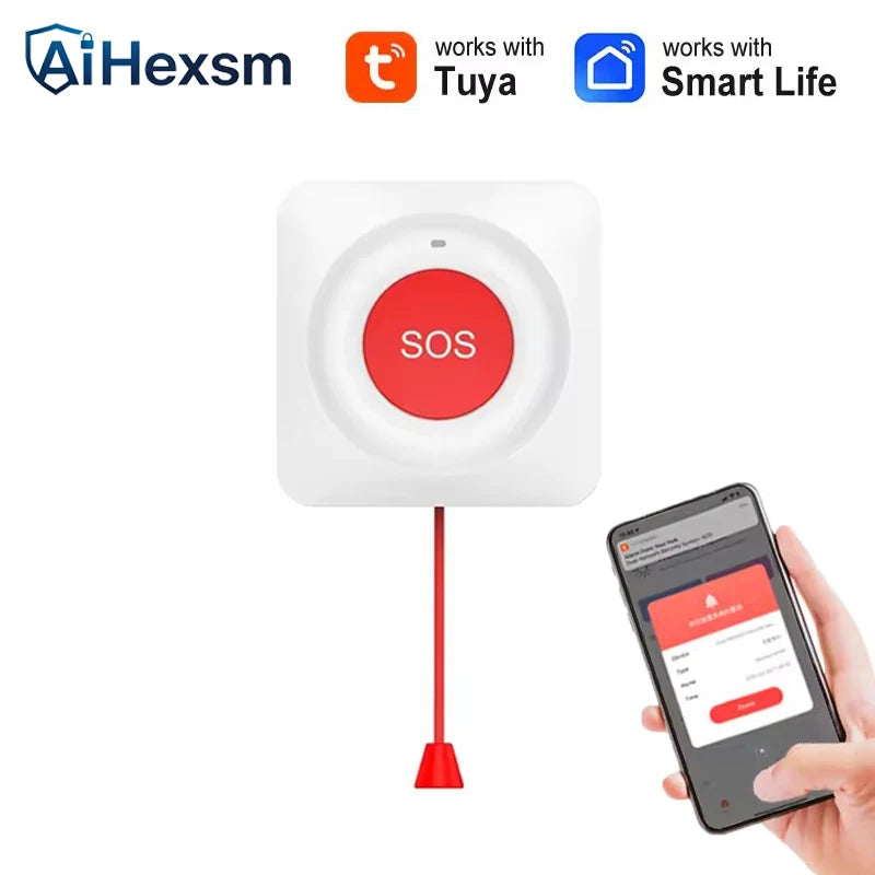 NEW Tuya WiFi Smart SOS Call Button Wireless Caregiver Pager Phone Alert Transmitter Emergency Call Button for Elderly Patient