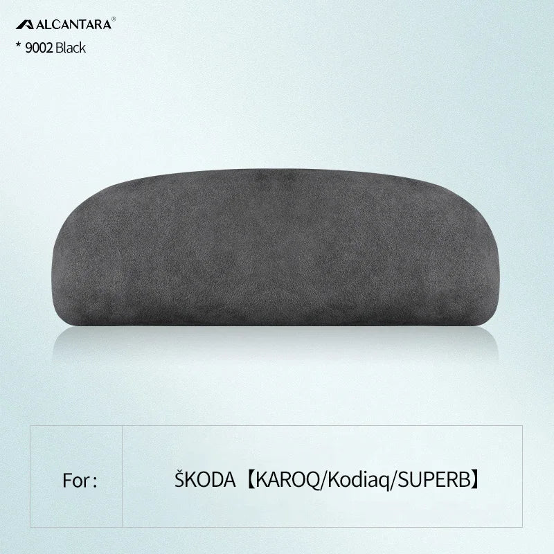 For Skoda Karoq Superb Kodiaq Alcantara Suede Car Eyewear Case Box Sunglasses Holder Glasses Storage Box Auto Accessories