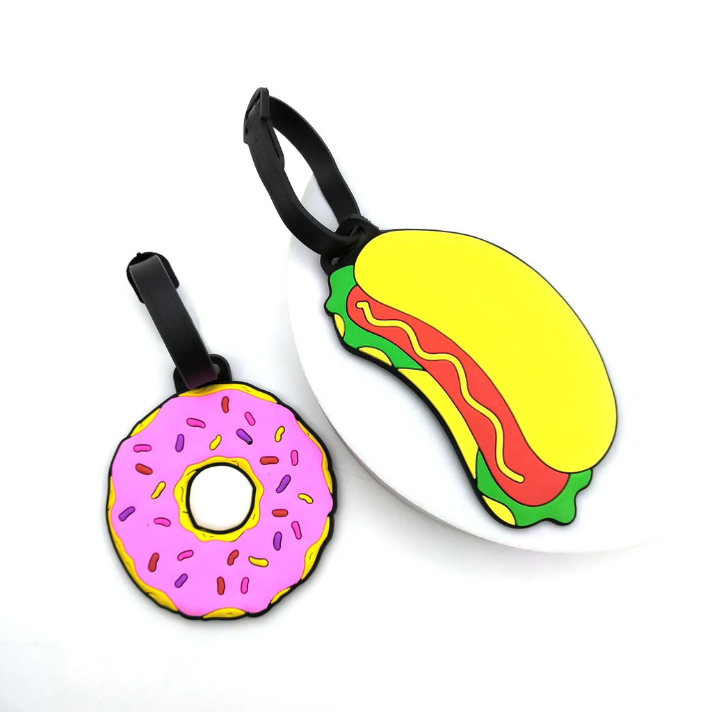 1pc/3pcs Creative Food Doughnut Luggage Tag Bag Hanging Tag Anti Loss ID Card Necessary for Travel