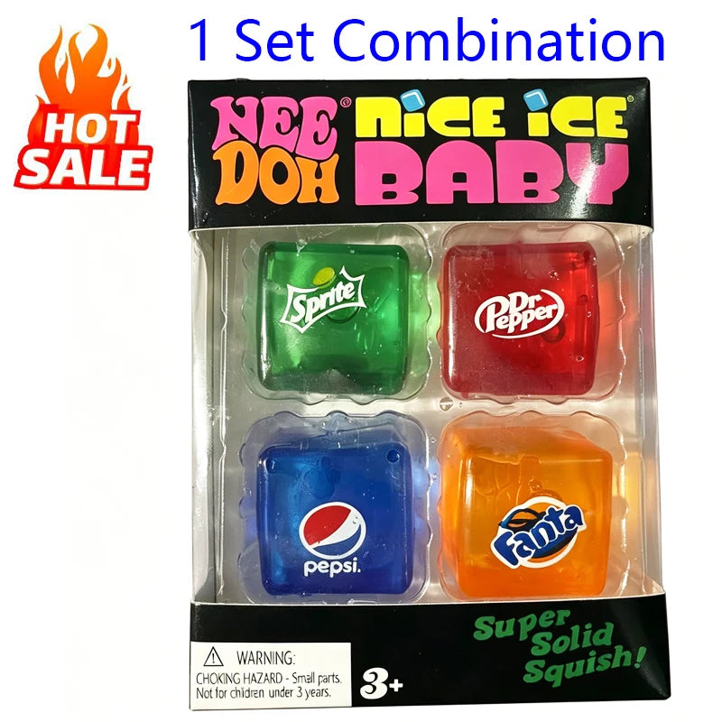 New Set/ Squishy Needoh /Nice Cube Schylling Sensory Stress Reliever Fidget Tool Toy Anxiety Focus Sensory Cube Adults Kid Gift