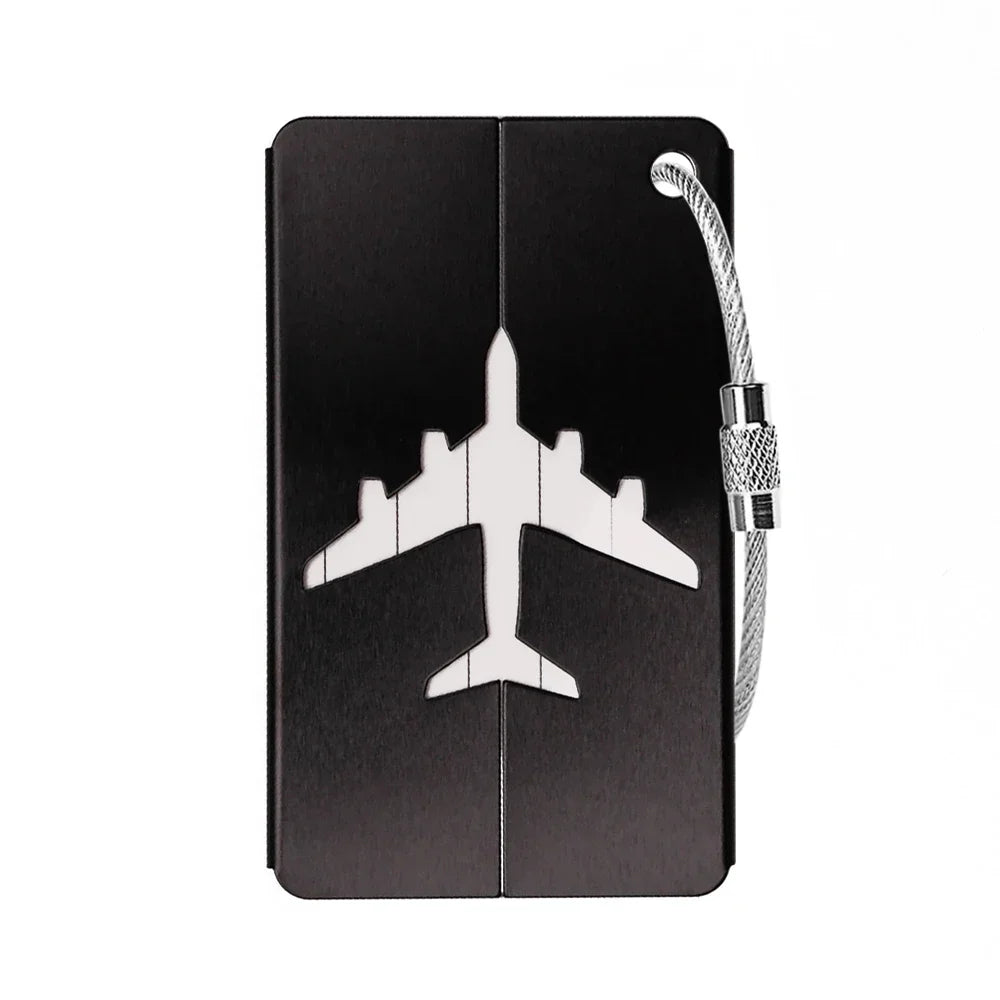 1/10pcs Premium Aluminum Travel ID Tag Durable Luggage Identification Business Card Holder Stylish Portable Luggage Tag Bag