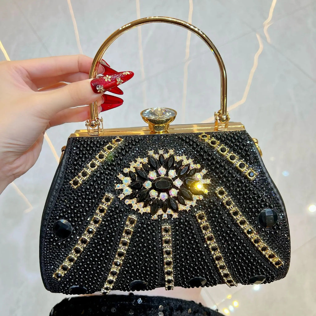 New Evening Bags Rhinestones Beading Party Cocktail Prom Clutch Bags Pearl Diamonds Glitter Elegant Small Bucket Box Handbag
