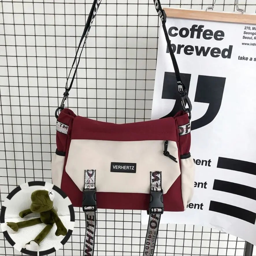 Men's Messenger Bag Japanese Fashion Large Capacity Handbags Shoulder Bag Casual Student Canvas Bag Nylon Tooling Crossbody Bags