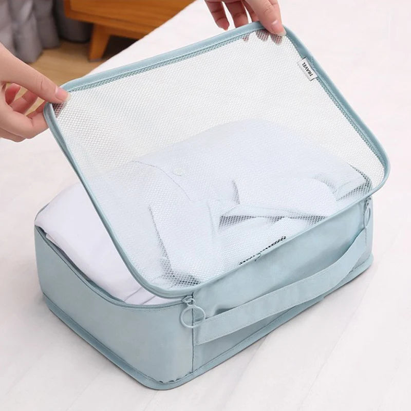 7-Piece Packing Cubes Set - Travel Luggage Organizer Bags for Clothes, Shoes & Blankets, Suitcase Storage Pouches
