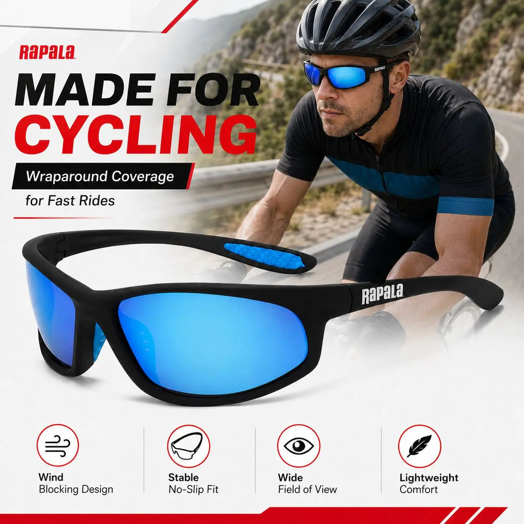 Flexible Rapala Polarized Fishing Glasses UV400 for Road Cycling Fishing Hiking with Lightweight Frame and Comfortable Fit