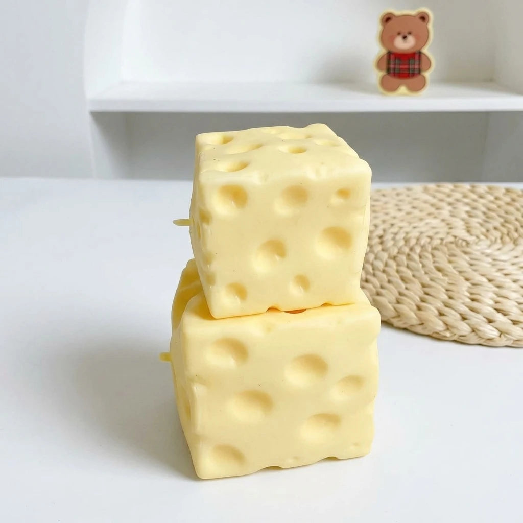 ASMR Sensory Fidget Toy Jumbo Cheese Cube No Bounce Shapeable Squeeze Stress Ball Stress Relief Festival Gift For All Ages