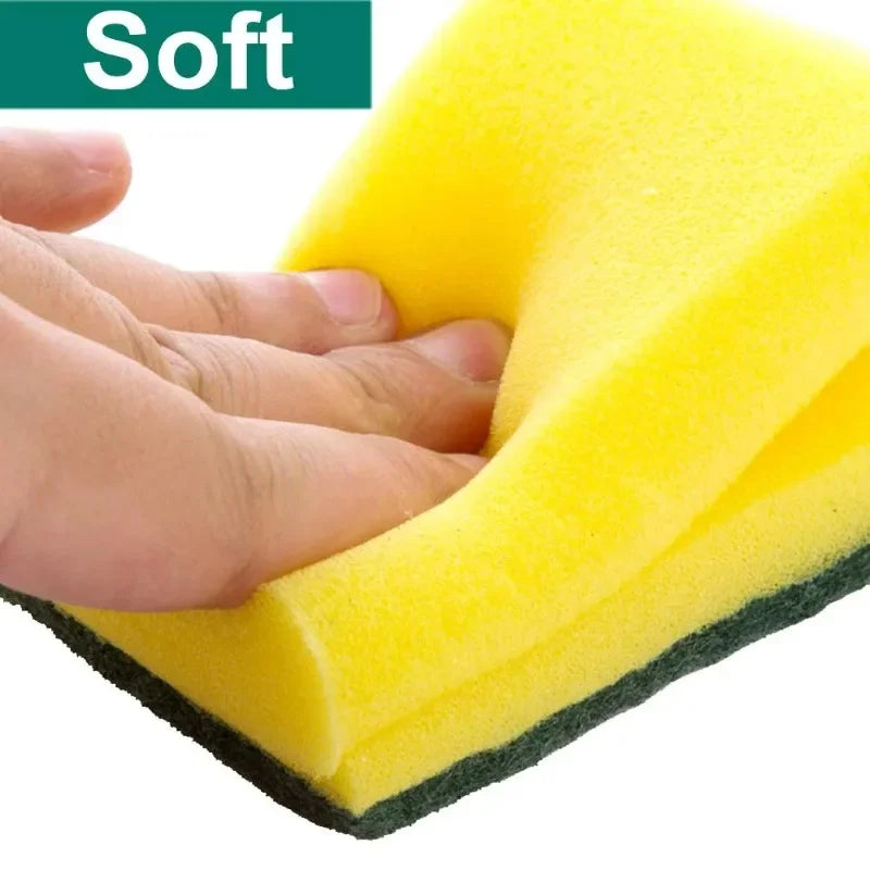 2/50pcs Scouring Pad Double Sided Scrub Bowl Pot Cleaning Sponge Dish Washing Kitchen Tools Home Clean Supplies