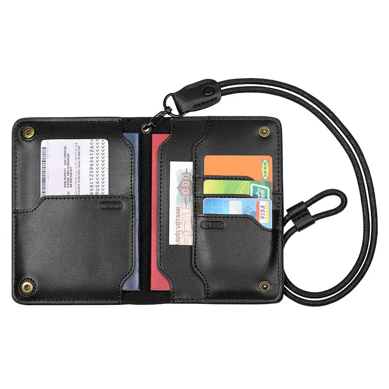 Genuine Leather Travel Passport Holder Cover Passport-Case Protect Passports Card Wallet High Capacity Purse