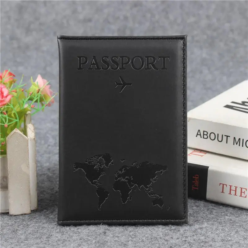 PU Leather Passport Cover Durable Portable Travel Document Holder for Men Women Summer Vacation 1PC