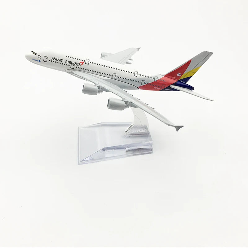 JASON TUTU 16cm Asiana Airlines Airbus A380 Plane Airplane Model Aircraft Model Diecast Metal 1/400 Scale Planes