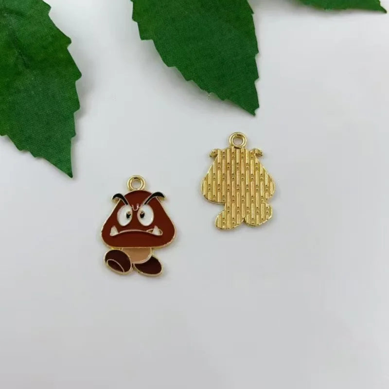 10 pieces/batch of cute cartoon enamel pendants, used for DIY earring jewelry making bracelets earrings handmade accessories