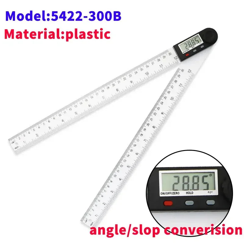 SHANHR 200mm/300 mm Digital Meter Angle Inclinometer Angle Digital Ruler Electron Goniometer Protractor Angle Finder