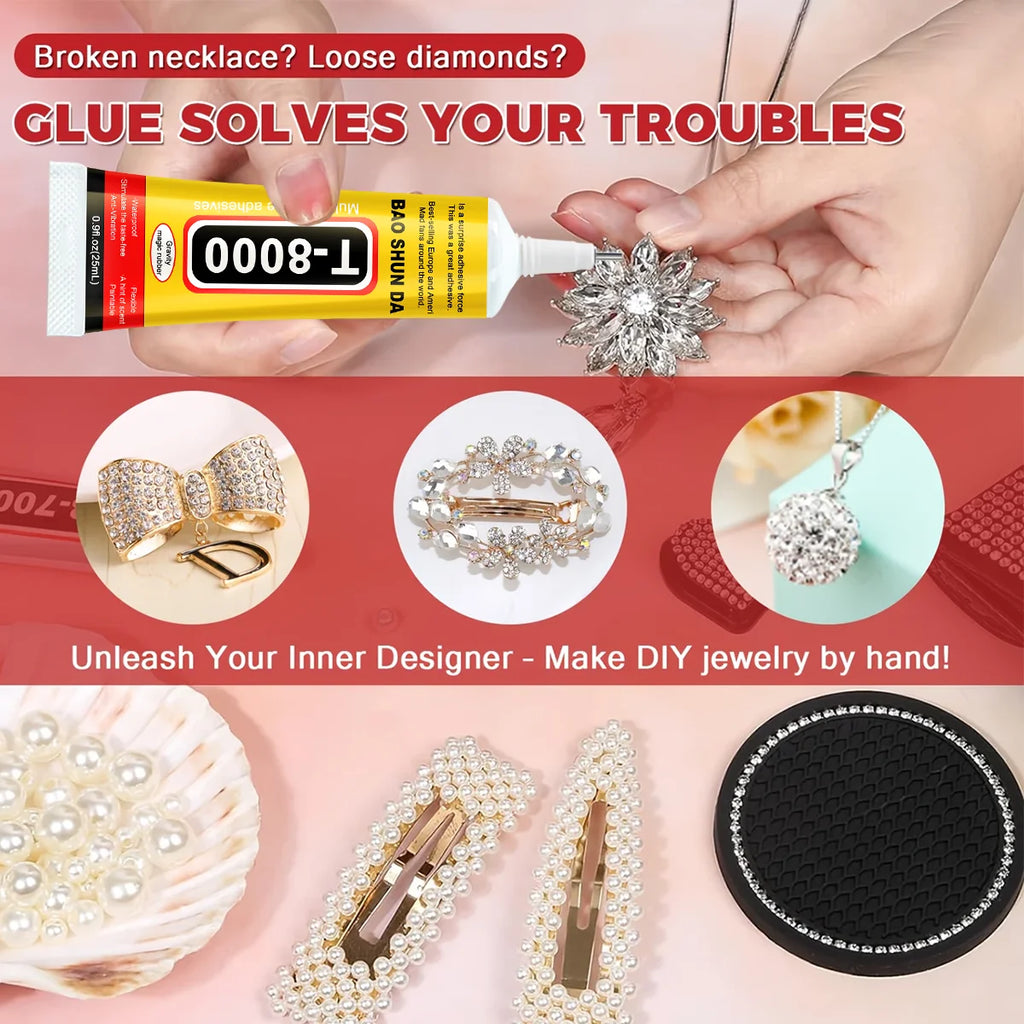T8000 Mobile Phone Adhesive Glue, Multifunction T8000 Electronic Glue for Phone Repair, Adhesive Glue for Screen, Jewelry, Transparent Glue, T-8000 Sealant, Superglue