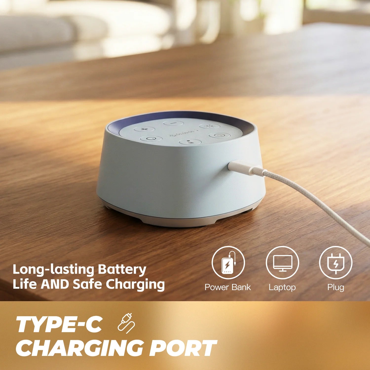 Portable White Noise Machine for Adults 30 Soothing Sounds Night Light Timer Rechargeable Sleep Aid for Meditation Relaxation