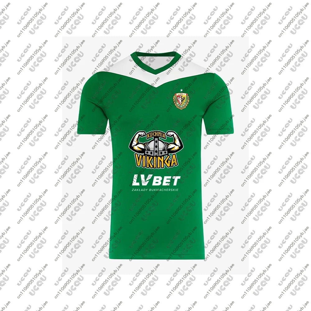 2025-26 Mens Kids Male Boys Adult Home Breathable Football Jersey Top Quick-drying Soccer Sports Away Gift S-Śląsk W-Wrocław