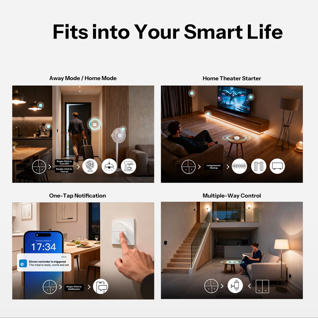 SONOFF Orb 4-In-1 Fusion Series SNZB-01M Zigbee Smart Scene Button One-Touch Scene Trigger Zigbee & eWeLink Remote Dual Protocol