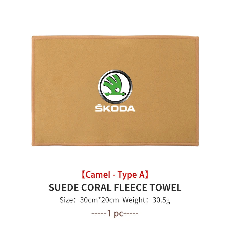 Auto Wash Towel Car Cleaning Drying Care Cloth Car Wash Towel For Skoda Kamiq MK3 Roomster Rapid Kodiaq Karoq Fabia Enyaq