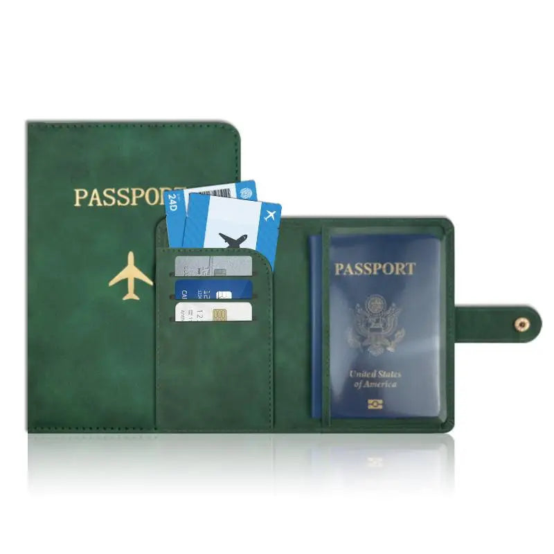 Cute PU Leather Passport Wallet Waterproof Multi Card Holder Travel Document Organizer for Men Women