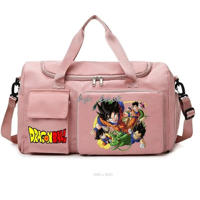 Fashion Dragon Ball Print Large Capacity Storage Bag Shoulder Bag Camping Accessories Dry/wet Separation Travel Bag