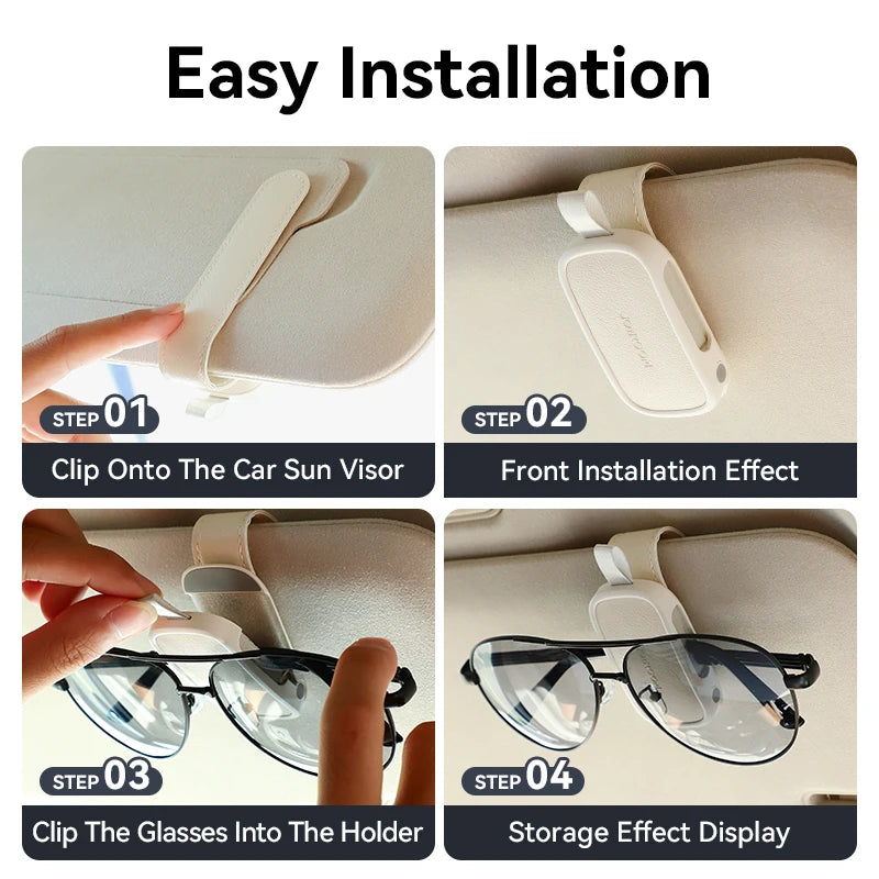 Joyroom Car Eyeglass Holder Universal Sun Visor Eyeglasses Clip Car Sunglasses Holder Card Ticket Holder For Car Accessories