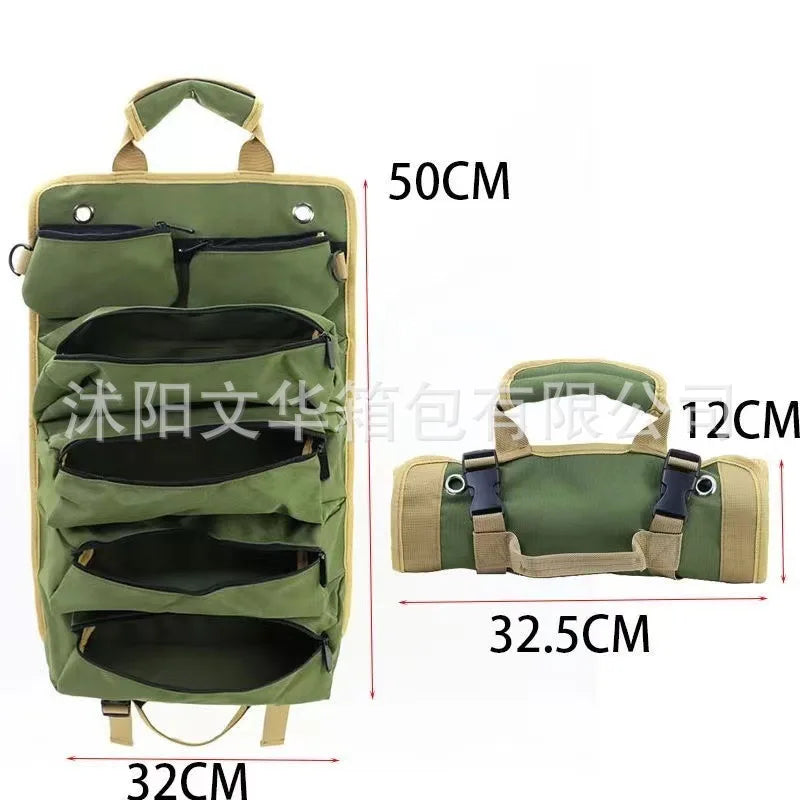 New Car Hardware Tool Kit Portable Electrician Tool Kit Roll up Electrician Woodworking Storage
