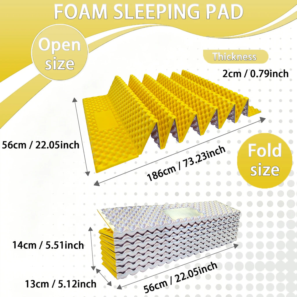 Egg Nest Sleeping Mat 330g Ultralight Aluminum Foil Pad Portable Insulated Camping Mat for Hiking Backpacking Tent Beach Yoga