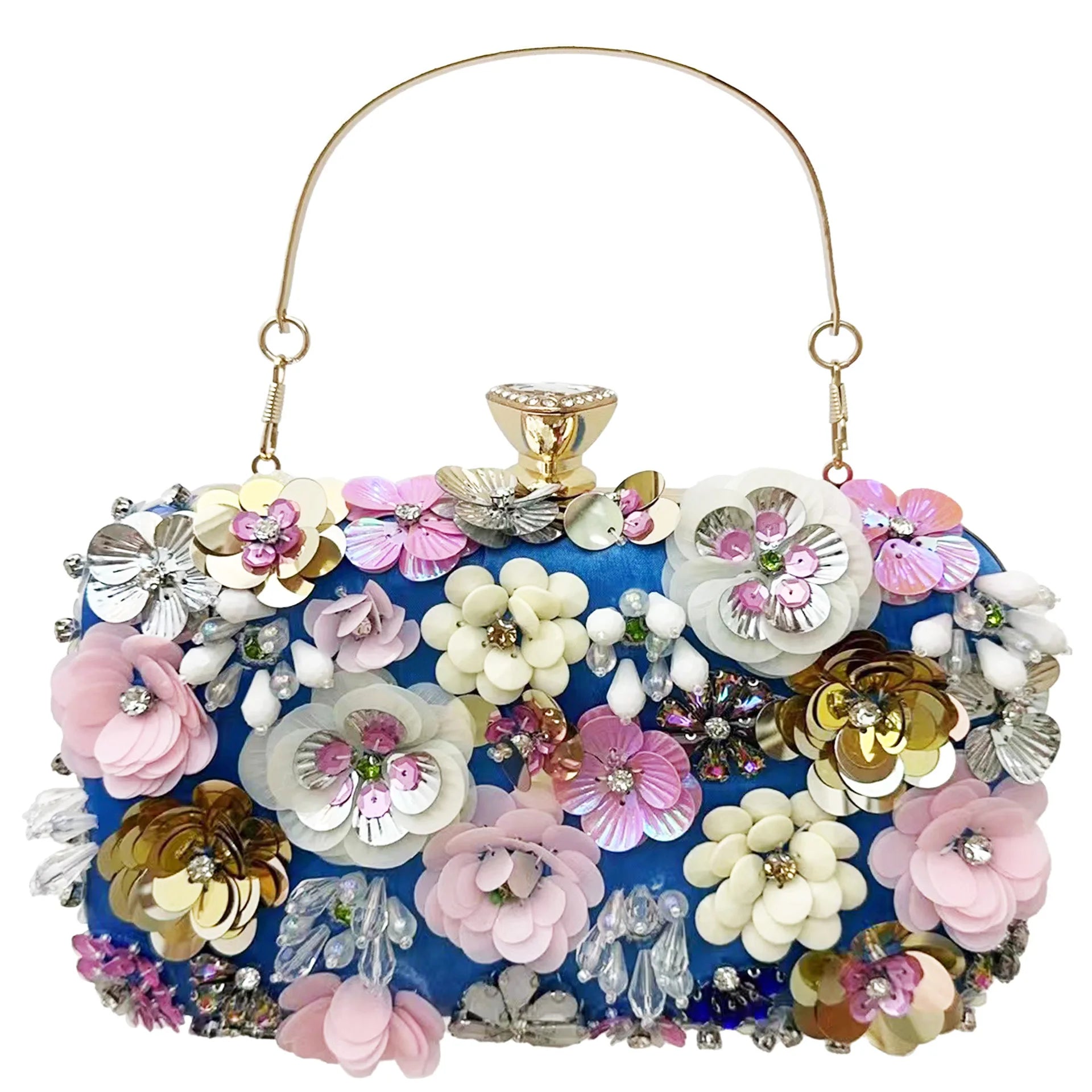 Fashion Women Bags Flower Diamonds Embroidery Small Clutch Luxury Lady Handbags Evening Bags New Arrival Chain Shoulder Purse