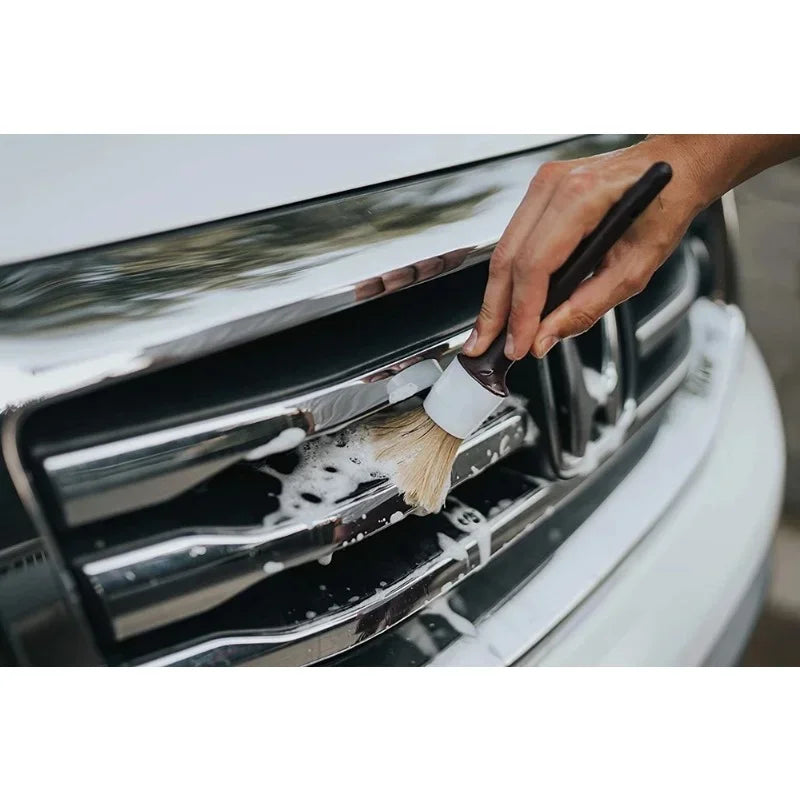Car Detailing Brush Set 5Pc Premium Soft Auto Cleaning Brushes for Interior Exterior Wheels Emblems Air Vents Sensitive Surfaces
