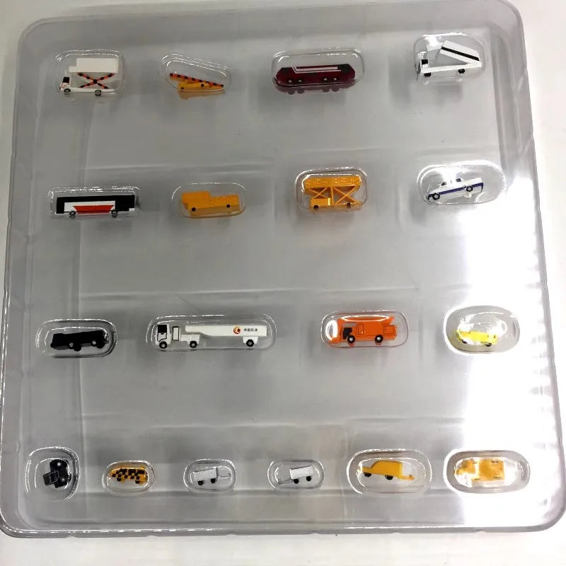New 1:400 Scale 18pcs Aircraft Airport Accessory Model Ground Handling Wheeled Boarding Car Bridge Truck Transmission Vehicle
