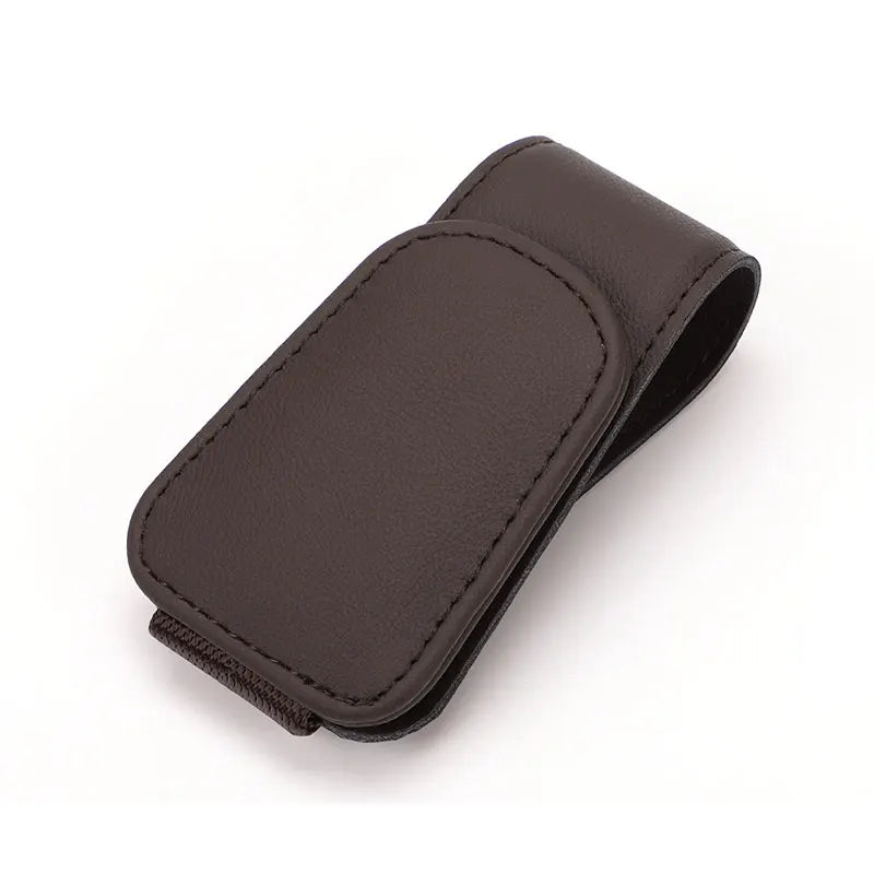 JFBONIN Universal Car Auto Sun Visor Eyeglass Hanger Clip Leather Glasses Holder Magnetic Multi-Function Automobile Accessories