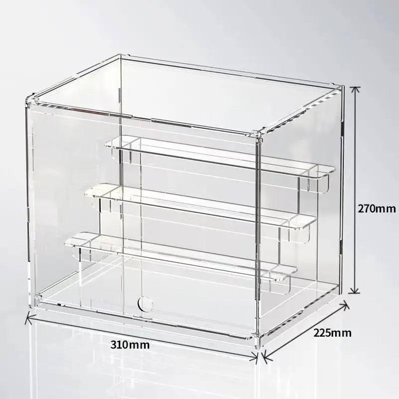 Orange Transparent Acrylic Storage Boxes, Transparent Ladder Display Cases Toys, Car Models, Souvenirs Storage Display Cabinet