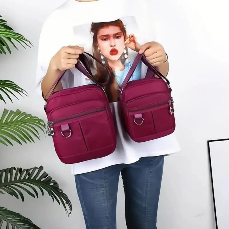 Women Mobile Phone Bag Mini Nylon Crossody Cell Phone Cash Female Messenger Bag Wallet Coin Purse Shoulder Bag Waterproof Casual
