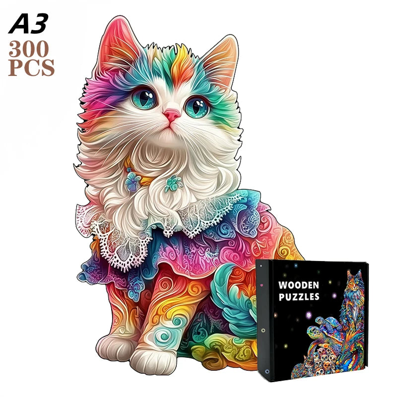 Owl Wooden Animal Puzzle DIY Crafts Brain Trainer Puzzles Game for Kids Adult Educational Wood Toy Gift Medium Difficulty Jigsaw