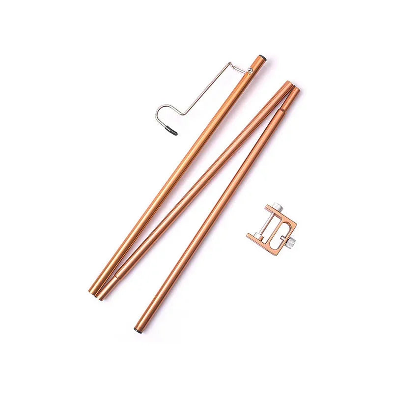 Outdoor Camping Hiking Aluminum Alloy Foldable Lamp Post Pole Portable Fishing Hanging Light Fixing Stand Holder Lantern Stand