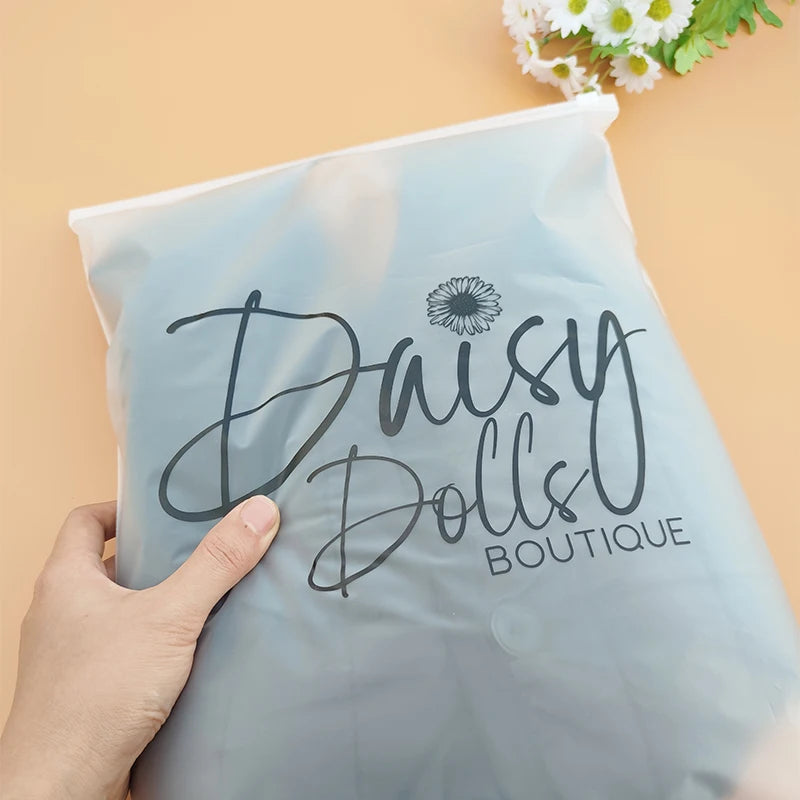 50pcs Custom frosted zipper bags, clear zip lock bag, high quality clothes plastic bag for Clothing Coat Jeans Hoodies Package