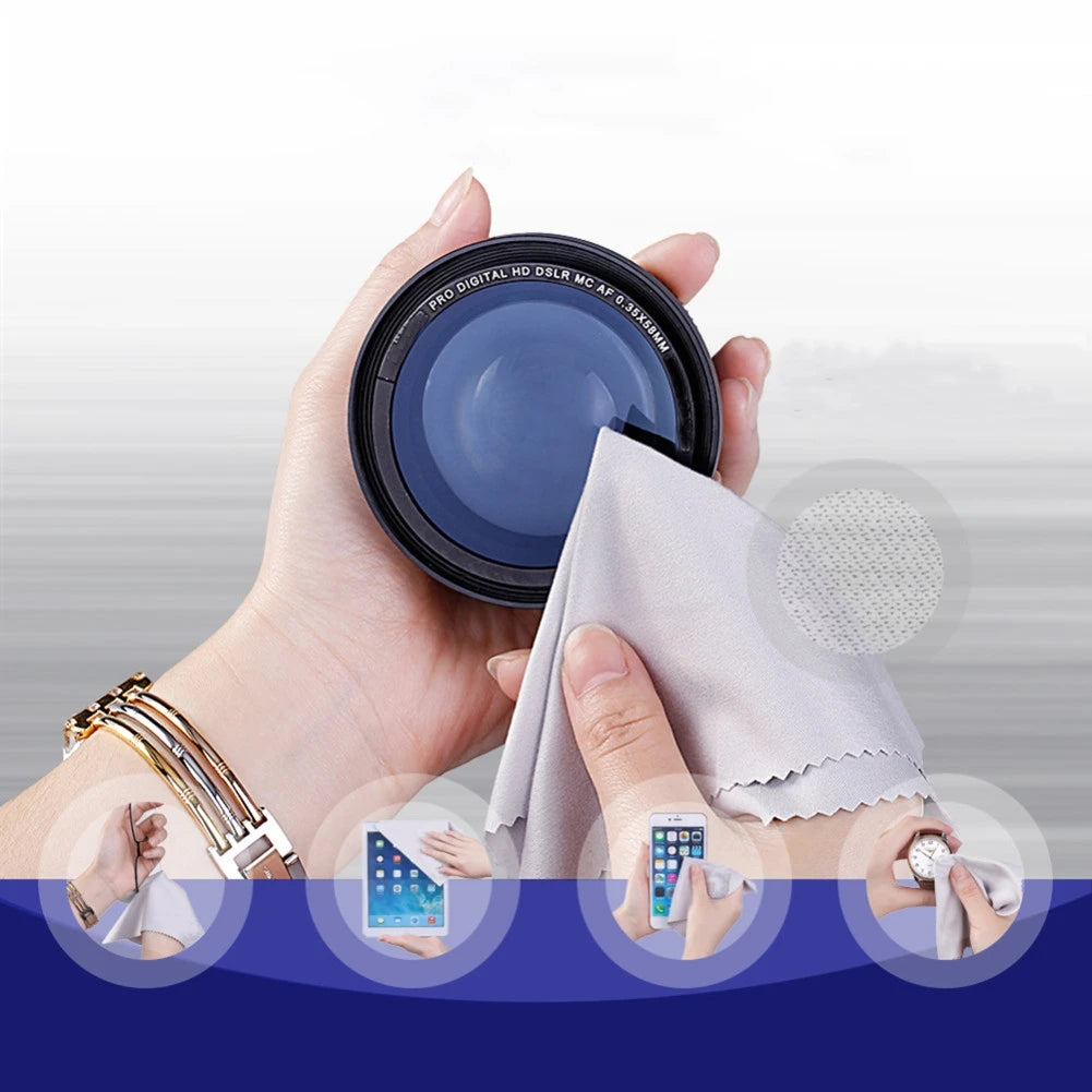 Microfiber Cleaning Cloths Lint-Free Scratch-Free Anti-Static Washable Reusable for Glasses Phone Computer Screens Camera Lenses