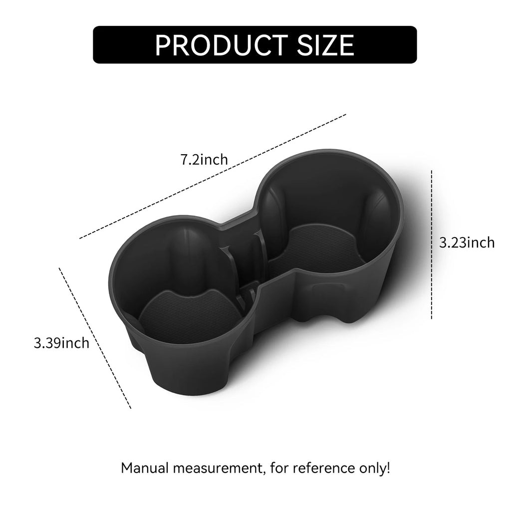 Smabee for Tesla Model Y Juniper Launch/Standard RWD/YL 2025 2026 Car Central Console Water Cup Holder TPE Cup Box Tidying﻿