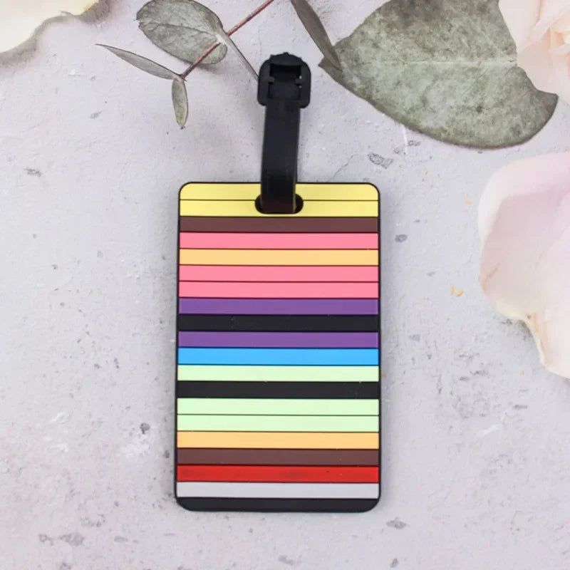New Geometric PVC Luggage Tag Boarding Pass Luggage Tags Suitcase Address Label Travel Accessories