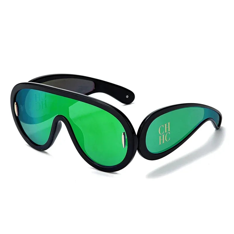 CH Brand Sunshade High Quality Color Lens Sunglasses Unique Design Ladies Rough Edge Personality Eyewear