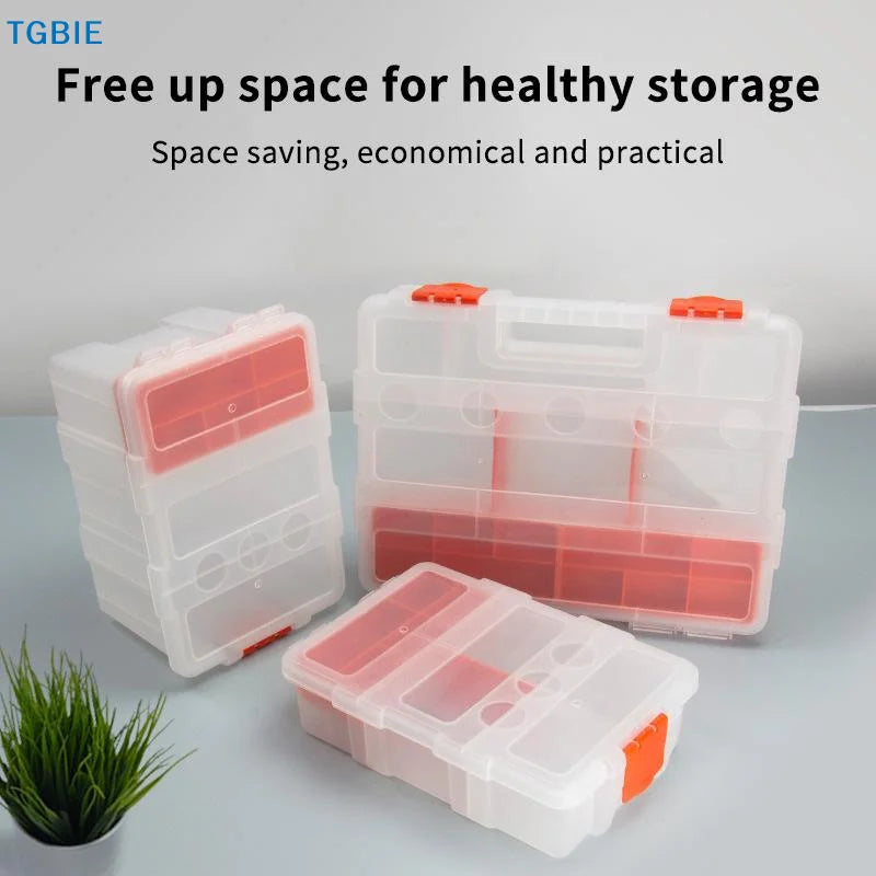 [TL]【TL】Multi-Grid Portable Plastic Parts Toolbox Combination Screw Storage Box Metal Parts Hardware Tool Screwdriver Tool Box