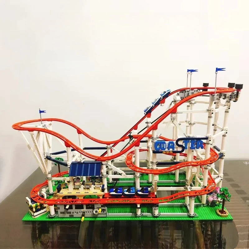 Creative Series Large Ornament Roller Coaster Assembly Toy, Adult and Children Building Blocks Birthday Gift,
