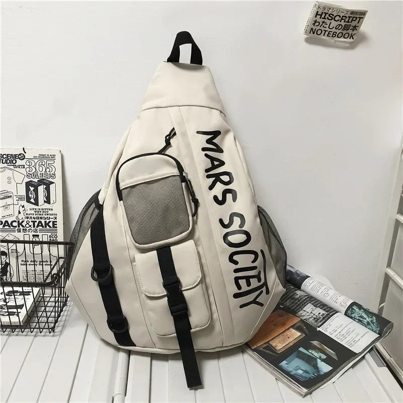 Men's Korean Trend Messenger Shoulder Bag Sports Travel Large Capacity Backpack Female Students Crossbody Chest bolso