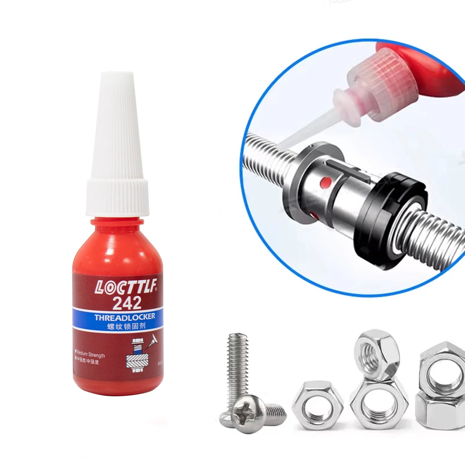 10ml Threadlocker 242 Blue Medium Strength Anaerobic Adhesive Anti-Rust Thread Lock & Seal For Hardware