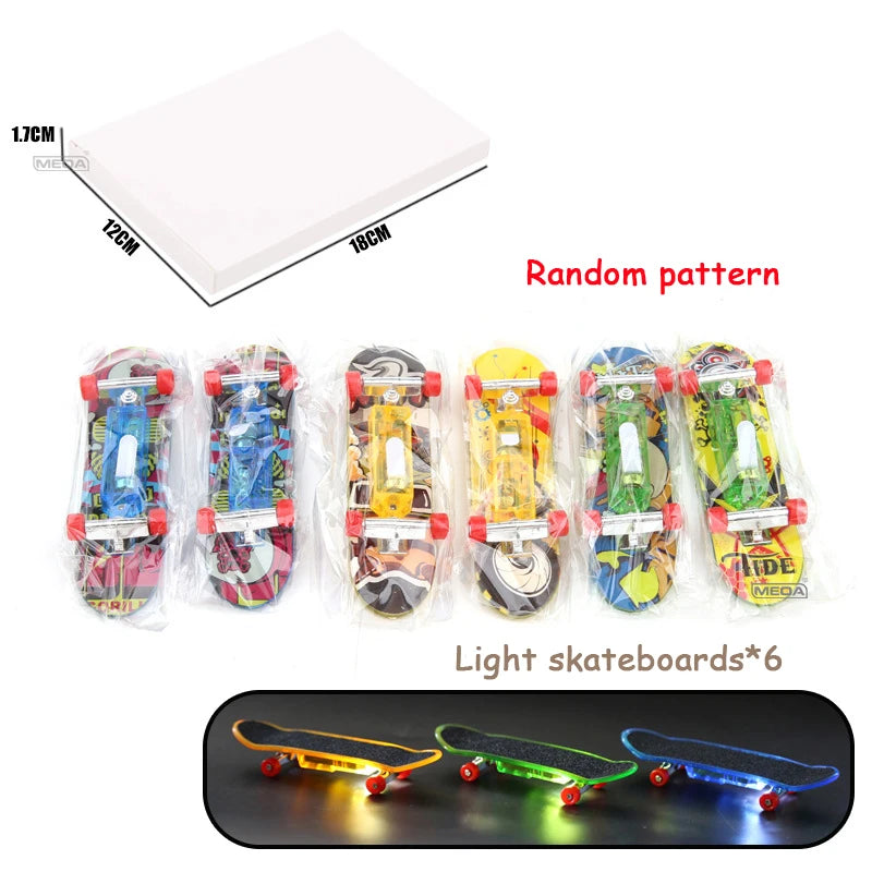 Profession Finger Boarding DIY Ramp Park Finger Scooter Finger Skateboard with Metal Bridge Skate Trucks Kid Pocket Toys Gift
