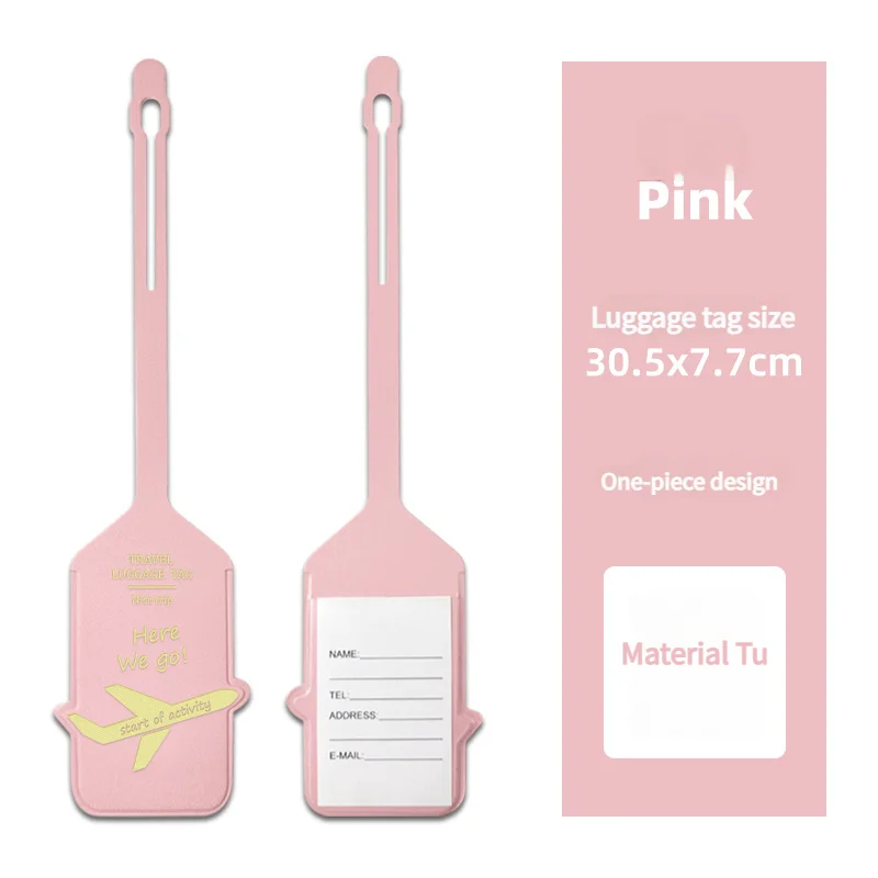 Hot Stamping Airplane Luggage Tag - PU Leather Travel Baggage Identifier with Contact Info Card