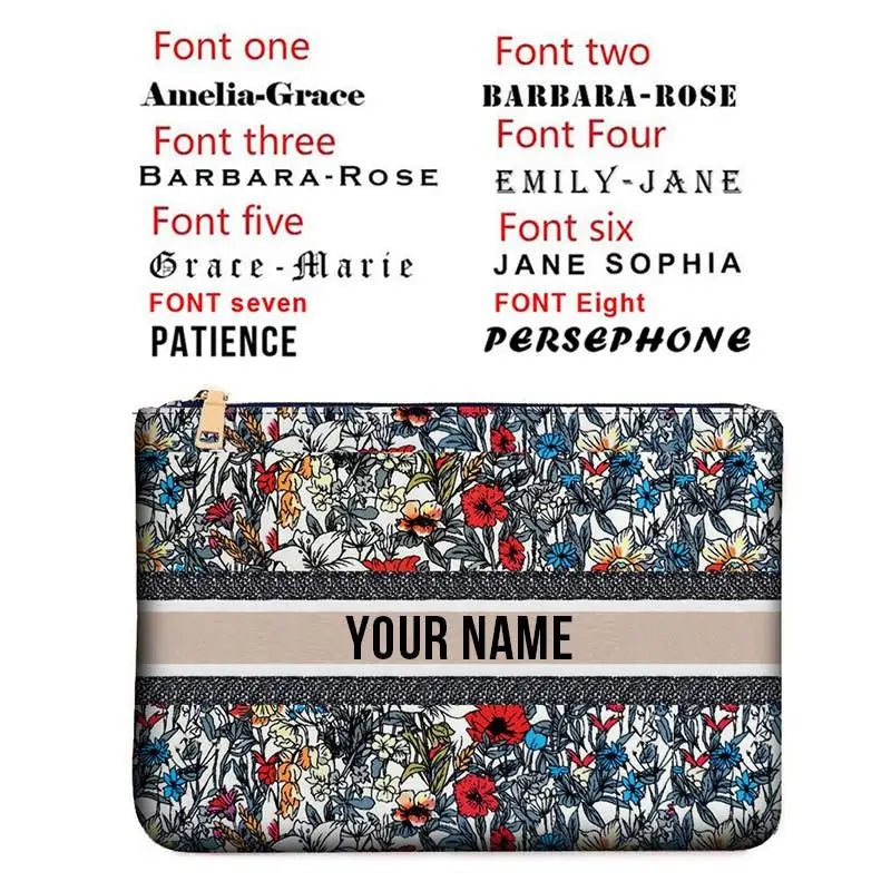 Canvas makeup bag WOMAN BAG Fashion Designer Party Clutch Personalized Custom Print Name Letter Beach Bag Travel Cosmetic Bag