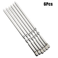 6pcs Stainless Steel Barbecue Skewer Flat BBQ Sticks Fork Outdoor Camping Picnic Utensil Kitchen Accessories