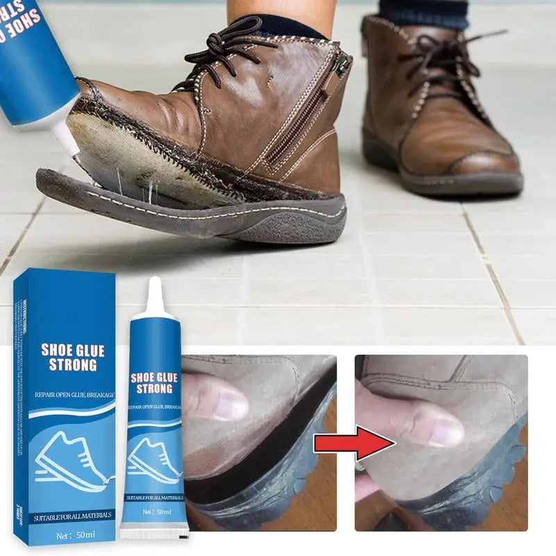 2pcs 50mL Strong Shoe Glue Adhesive Worn Shoes Repairing Glue Sneakers Boot Sole Bond Adhesive Shoemaker Fix Mending Liquid Tool
