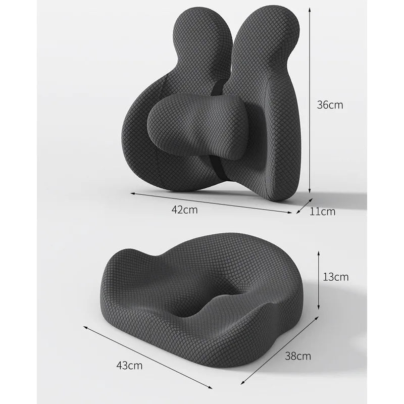 Office Cushion Chair Sitting Waist Support Cushion Seat Backrest Ergonomic Memory Cotton Hemorrhoid Artifact Student Ass Cushion